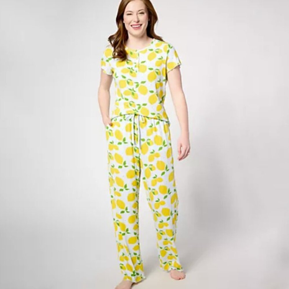 BumbleBella by Jill Martin Dreamy Rib Jersey Tee & Pants Set - Size S